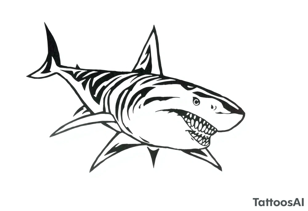 school of sharks from an above view tattoo idea