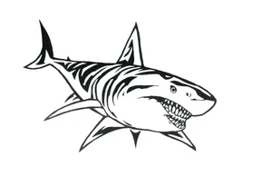 school of sharks from an above view tattoo idea