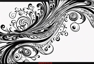 Swirls and whirls half sleeve tattoo idea