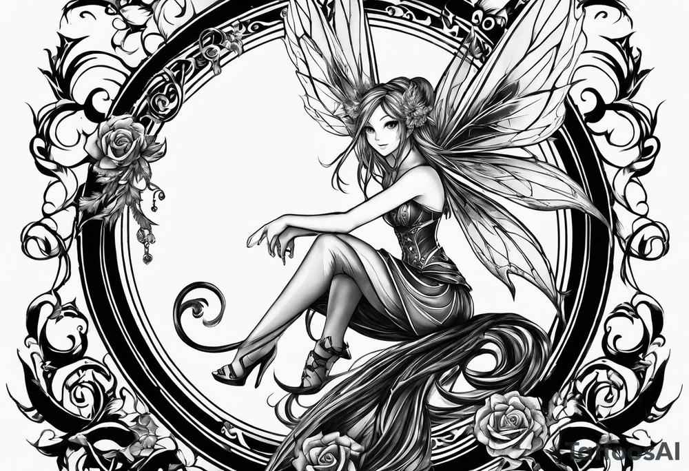 A fairy with a tail inspired by the logo of the show called Fairy Tail tattoo idea