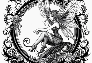 A fairy with a tail inspired by the logo of the show called Fairy Tail tattoo idea