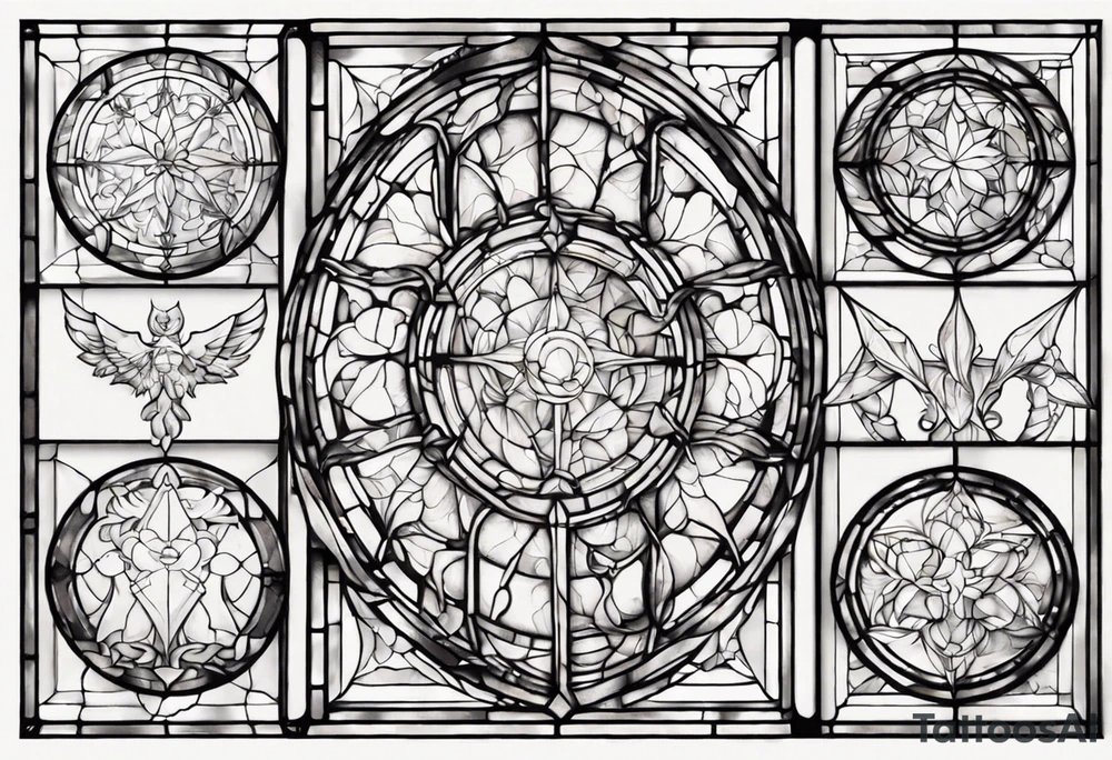 Stained glass window tattoo idea