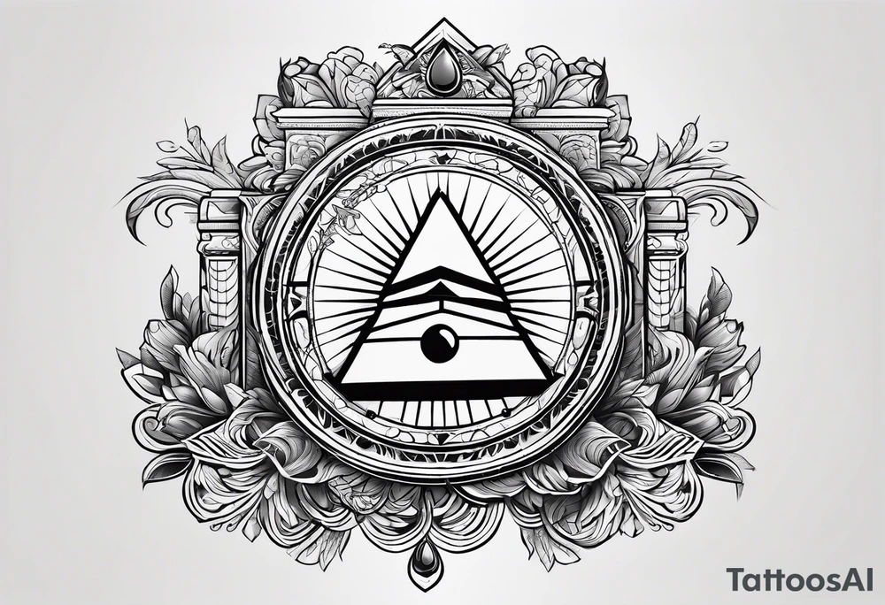 free masonry symbol , rectangle tattoo idea