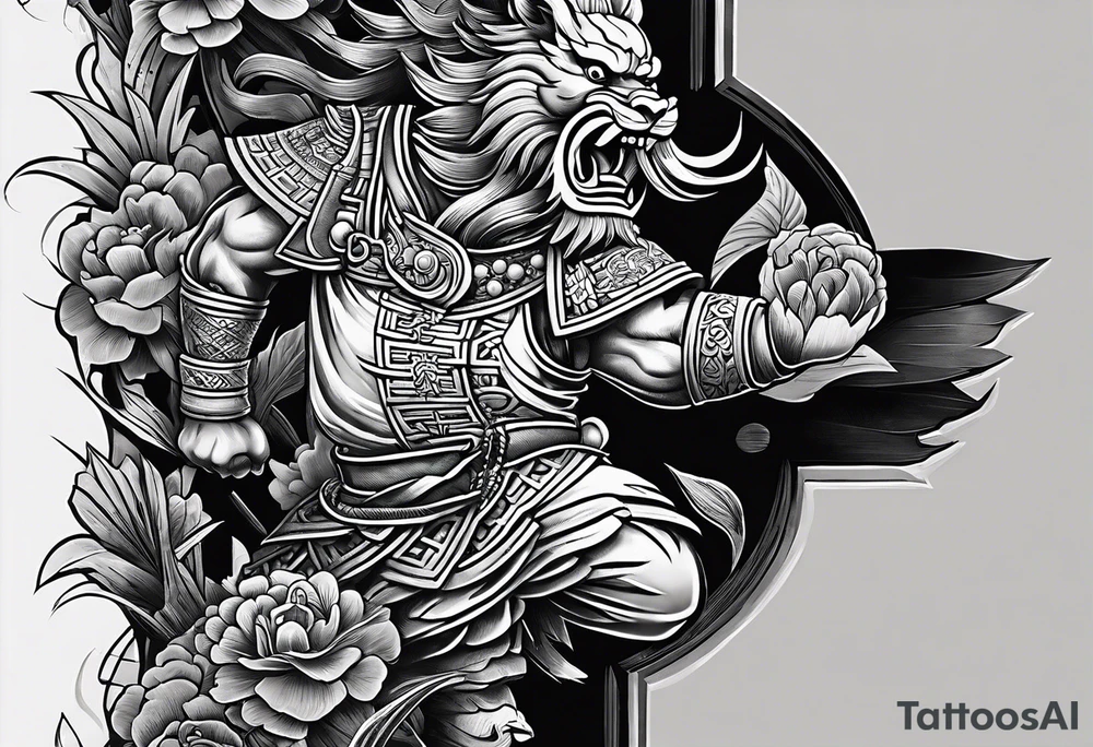 I want to create a full forearm tattoo made up of small tattoos that includes ankorg wat, terracotta warriors and Asian themes tattoo idea