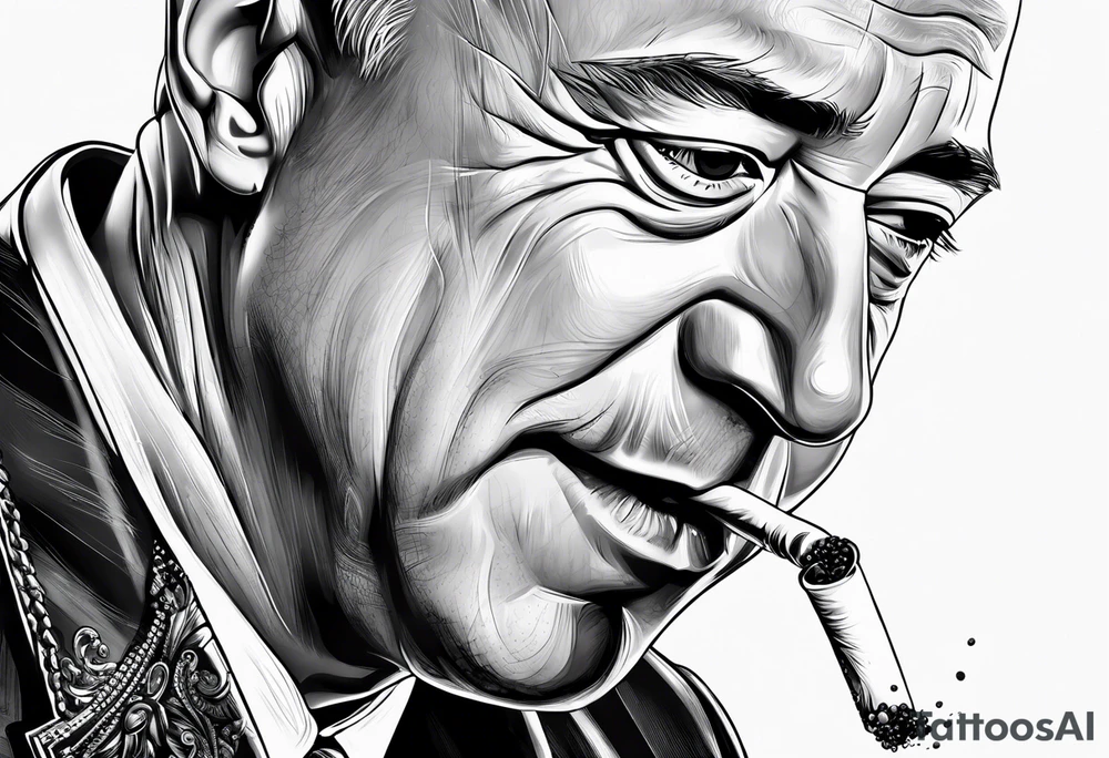 Jeff Bezos smoking cigarette tattoo idea
