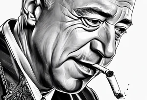 Jeff Bezos smoking cigarette tattoo idea