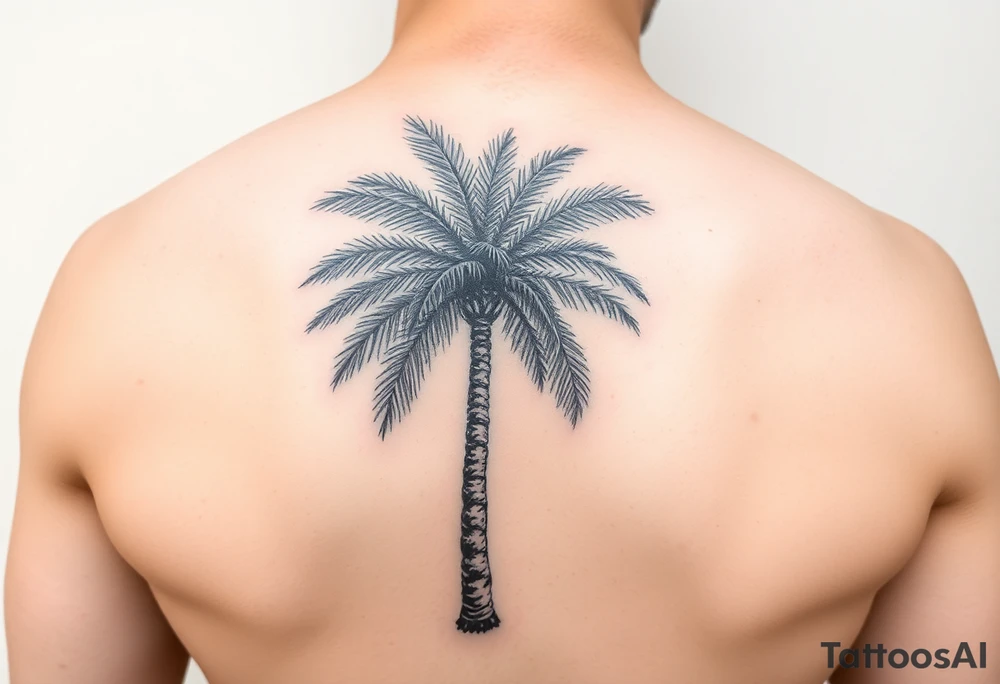 palm tree, arm sleeve tattoo idea