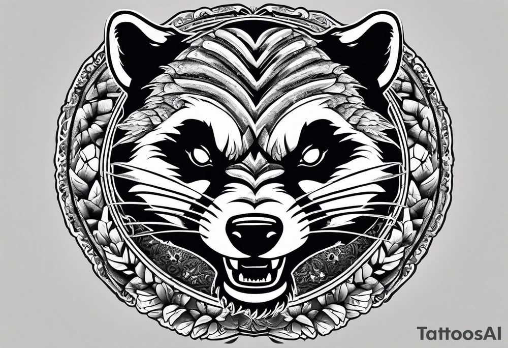 Draw me badger with aggressive full body show, killer face with cute smile, very long nails and he attacks like a Turkish Soldier to enemy and also he has very deadly looking. The only weapon is his braveness he fights with his nails. tattoo idea