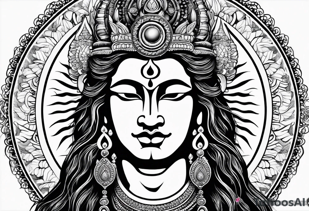 Lord Shiva around with  karma, always positive, nothing deep, spiritual Sanskrit words tattoo idea