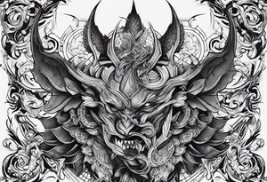 I want a minimalist design of the battle I face between good and evil. God vs the devil , good vs evil , indulgence vs discipline. 2 sides of the one coin that is my personality. tattoo idea