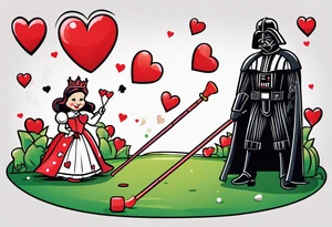 Darth Vader playing croquet with the queen of hearts tattoo idea