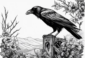 Crows picking at a carcass tattoo idea