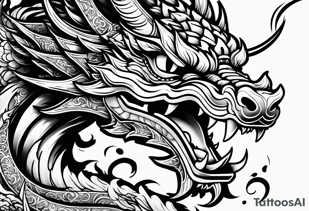 firedragon mask tattoo idea