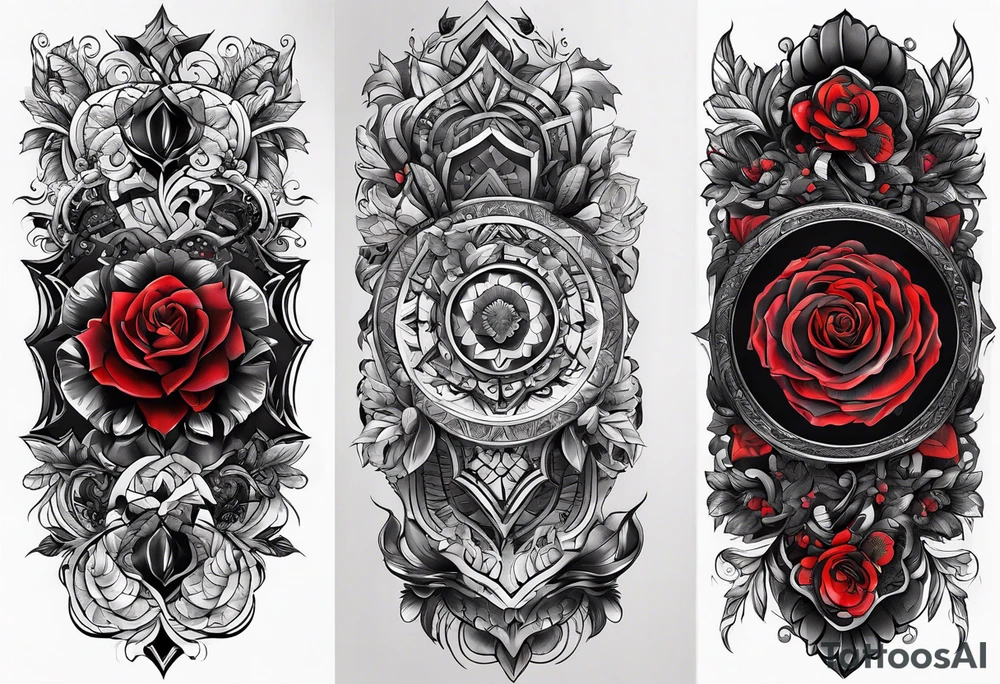 black and red arm tattoo with unique design tattoo idea black and red arm tattoo with unique design tattoo idea