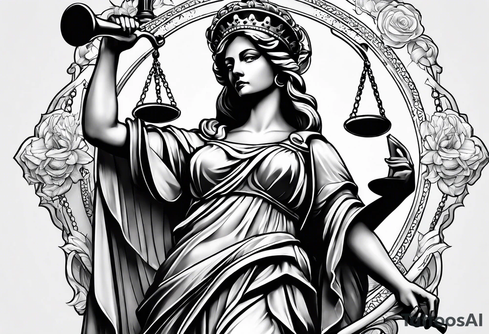 lady justice tattoo idea