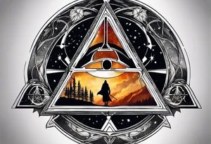 Deathly hallows symbol with star wars and lord of the rings tattoo idea