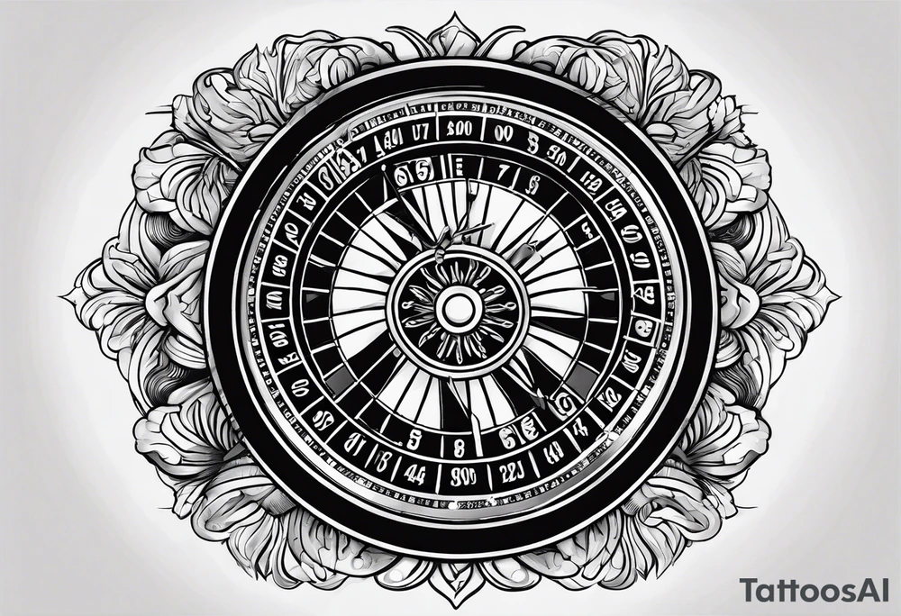 Roulette casino palmier soleil tattoo idea