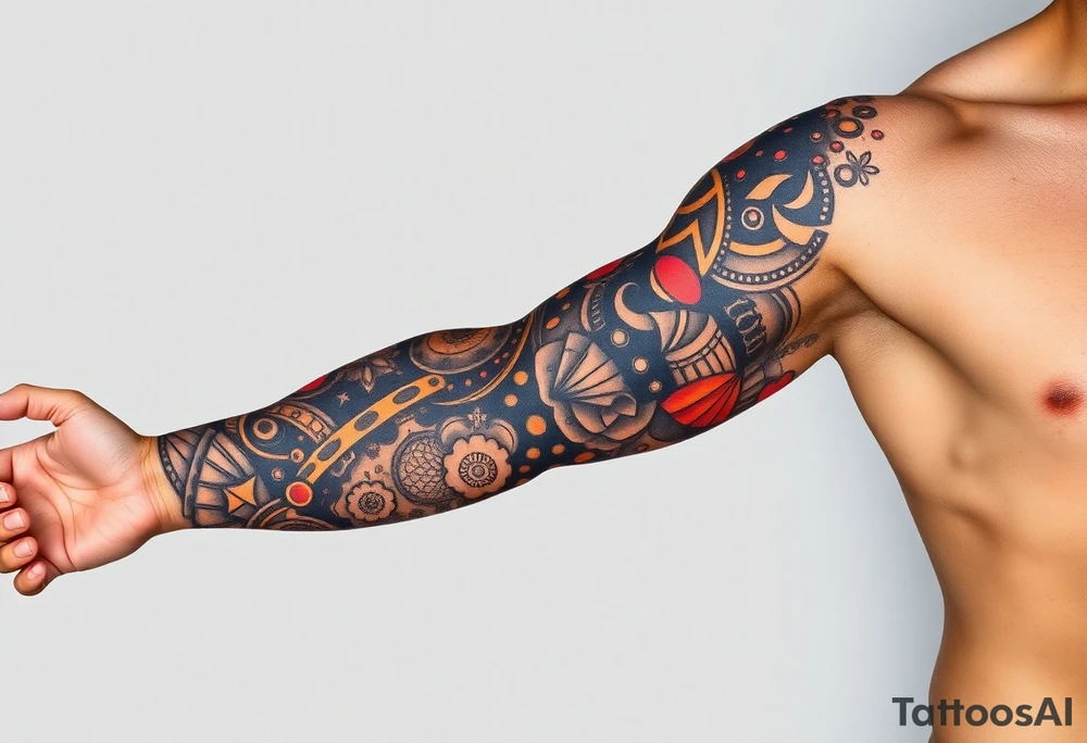 full left arm sleeve dedicated to my son with autism tattoo idea