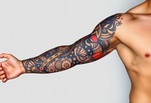 full left arm sleeve dedicated to my son with autism tattoo idea