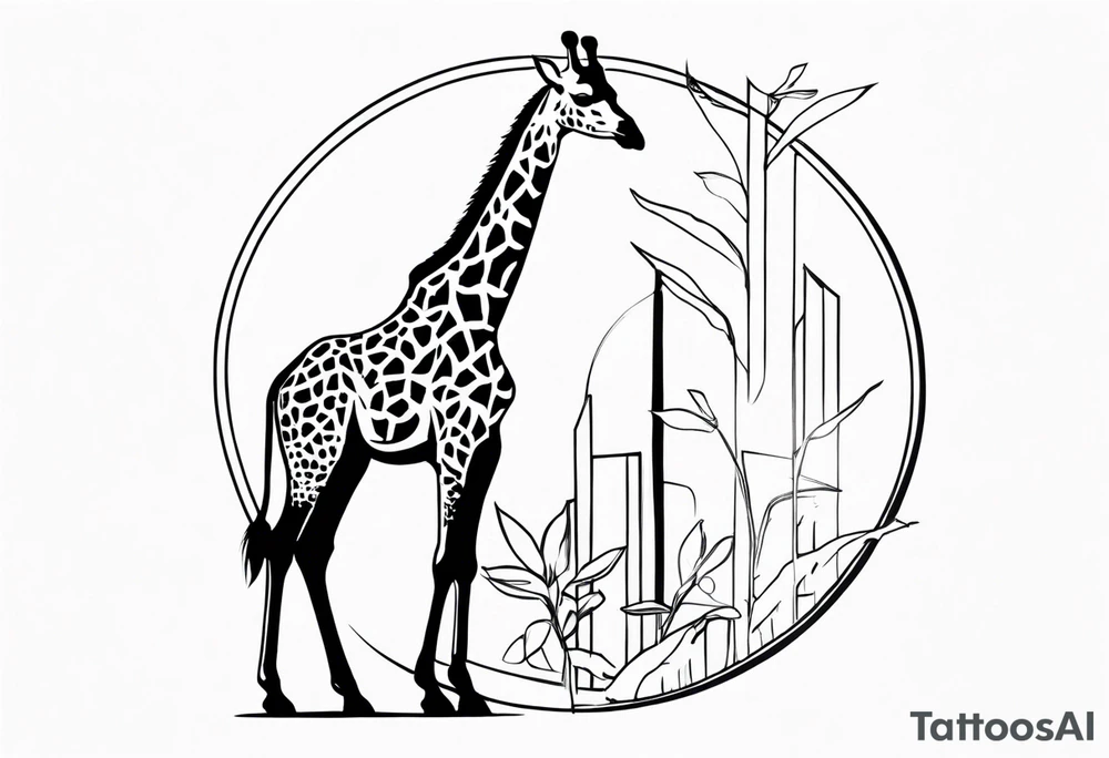 giraffe feeding tattoo idea
