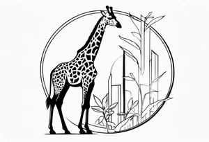 giraffe feeding tattoo idea