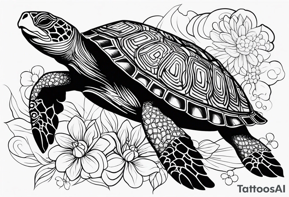 psychedelic turtle tattoo idea
