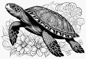 psychedelic turtle tattoo idea