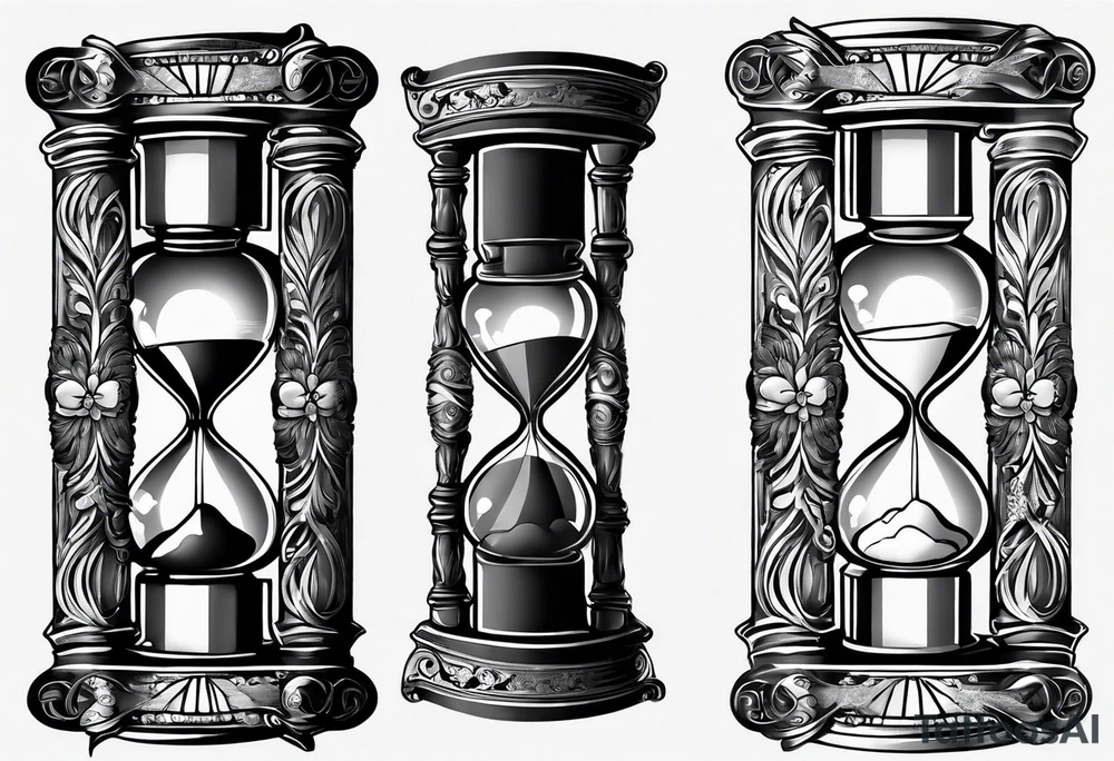 hourglass with wing carpe diem for men tattoo idea