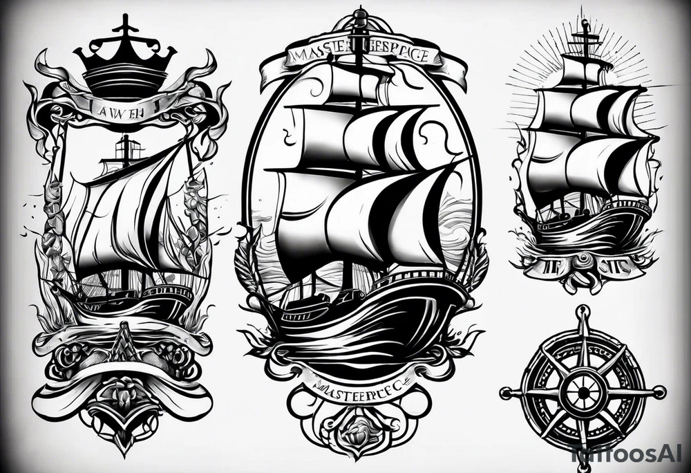 This tattoois a lower leg sleeve.
I want a nautical themed tattoo tattoo idea