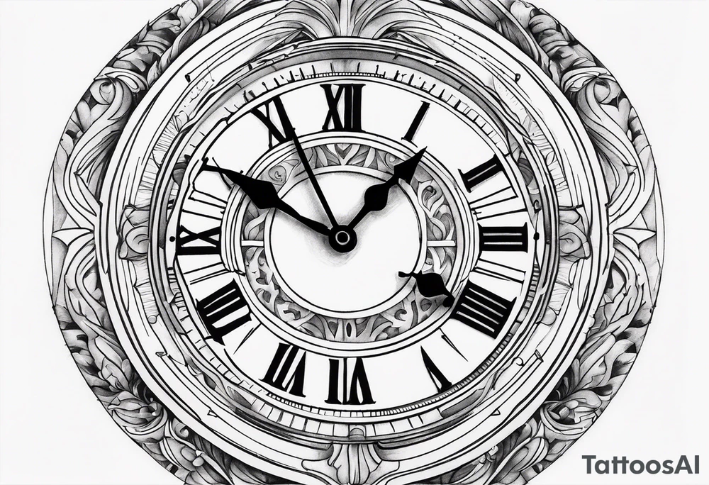 Clock face with date tattoo idea