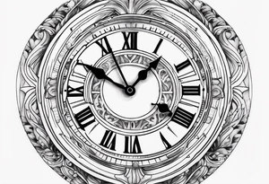 Clock face with date tattoo idea