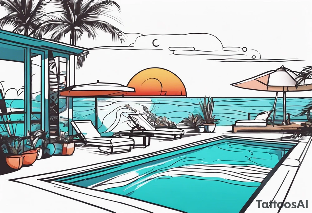 chillin at the pool tattoo idea