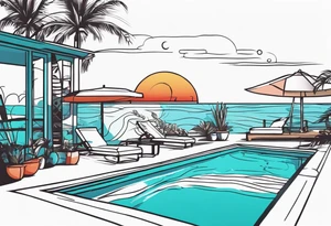 chillin at the pool tattoo idea