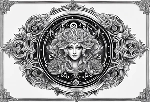 omega greek sign black magic style tattoo idea