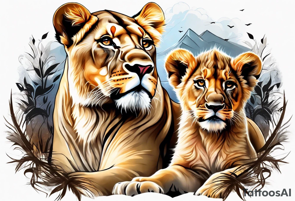 Lioness & Cubs tattoo idea