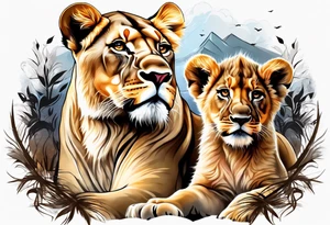 Lioness & Cubs tattoo idea