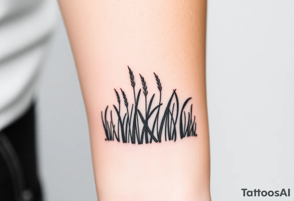 Grass growing from short to long like in a forest tattoo idea
