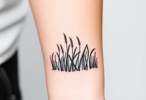 Grass growing from short to long like in a forest tattoo idea