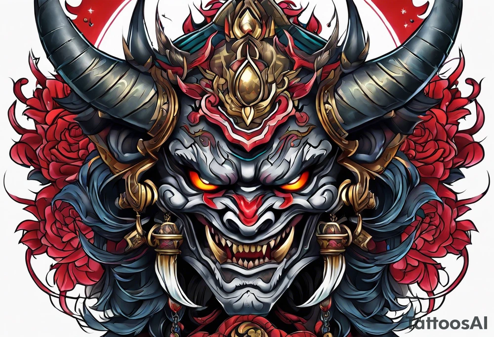 Cyber oni tattoo idea