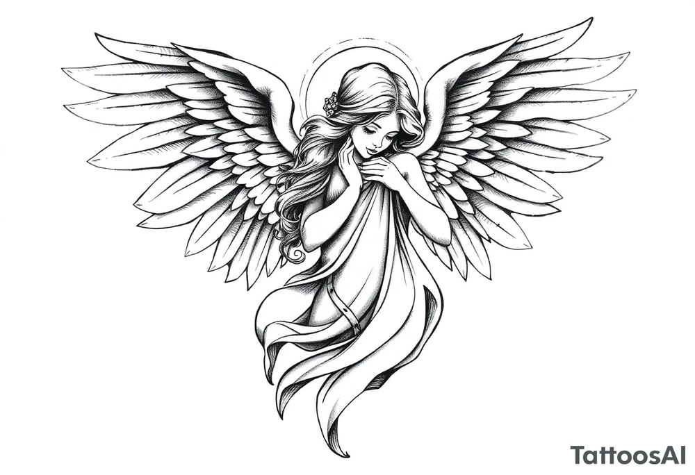 Angel in heaven memorial tattoo tattoo idea