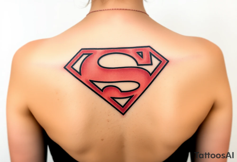 A black and carrying a Superman logo on its back tattoo idea