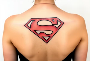 A black and carrying a Superman logo on its back tattoo idea