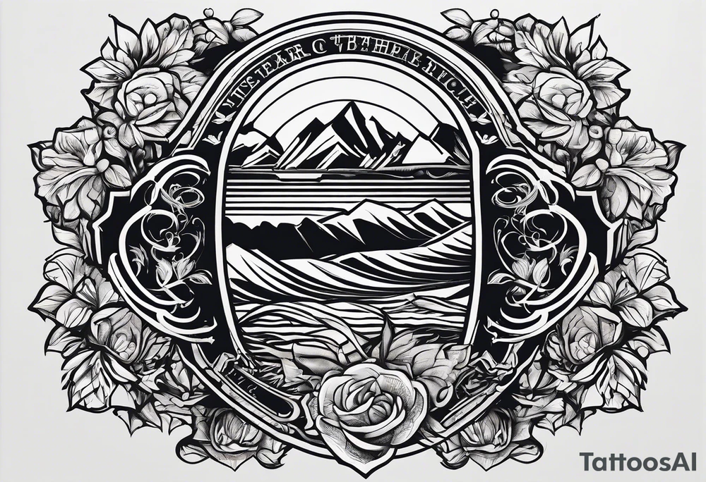 The letters AR together with the words always ready going down the side of the letters tattoo idea