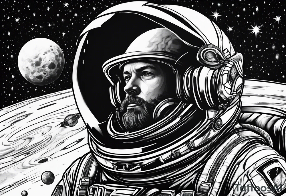Space man tattoo idea
