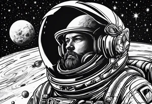Space man tattoo idea
