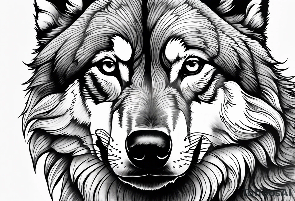 Alpha wolf tattoo idea