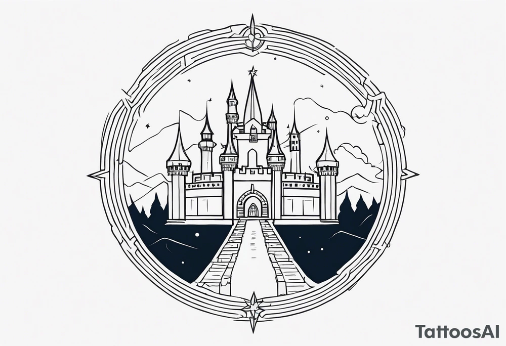 Labyrinth, Castle, North Star tattoo idea