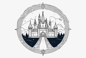 Labyrinth, Castle, North Star tattoo idea