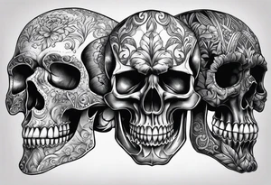 Skull and click tattoo idea