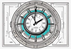 digital retro clock with all numbers being 7 tattoo idea